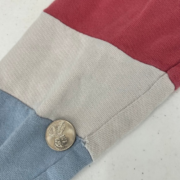 Faherty Women Size Small Soleil Organic Cotton Patchwork Hoodie Sweatshirt - Picture 6 of 11